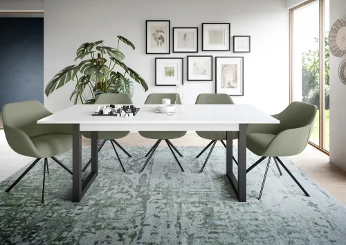 Esstisch Seattle | ausziehbar | weiß / grau | 150(190)x80