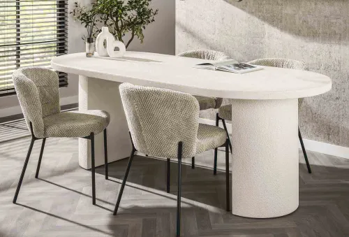 Esstisch Shiro | Mamorkomposit | Cremeweiß | 215cm