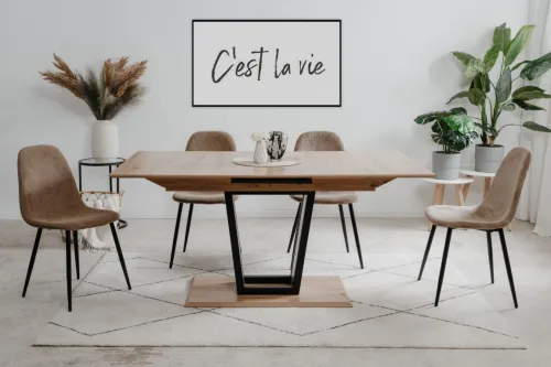 Esstisch Soria | Ausziehtisch | 160(200)x90 | Artisan Oak / schwarz