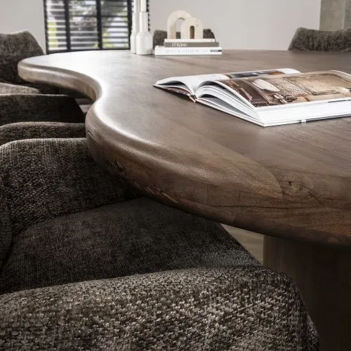 Esstisch Tabula | Nierenförmig | 245 cm | Akazie massiv | braun