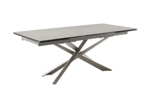 Esstisch Tesero | anthrazit / Edelstahl | ausziehbar | 200(300) x 95