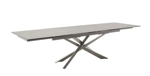 Esstisch Tesero | anthrazit / Edelstahl | ausziehbar | 200(300) x 95