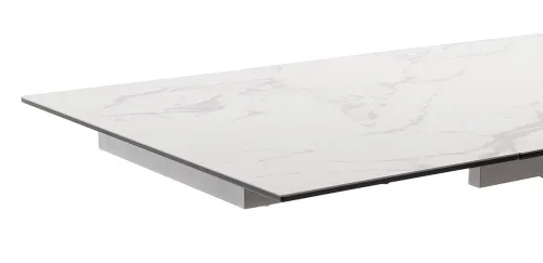 Esstisch Tesero | creme / Edelstahl | ausziehbar | 200(300) x 95