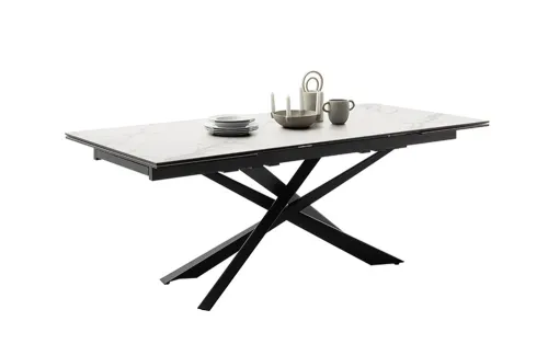 Esstisch Tesero | creme / schwarz | ausziehbar | 200(300) x 95