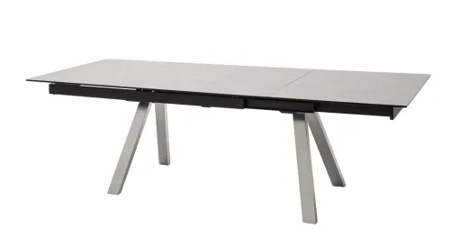 Esstisch Tobago | Edelstahl | hellgrau | ausziehbar | 180(260) x 95