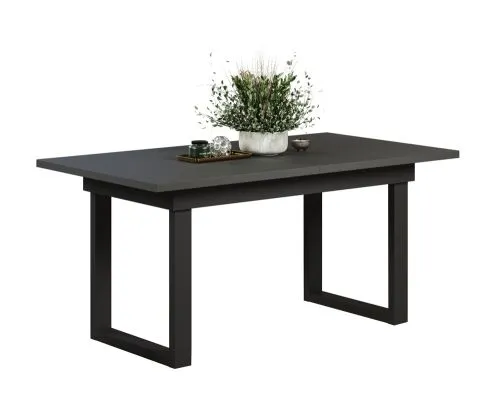 Esstisch Universal | ausziebar | 160 /200) x 90 | Anthrazit / Schwarz