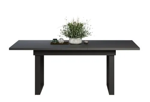 Esstisch Universal | ausziebar | 160 /200) x 90 | Anthrazit / Schwarz