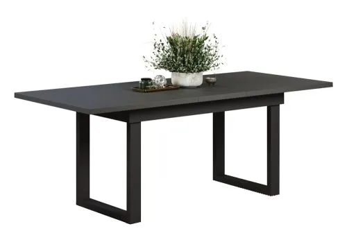 Esstisch Universal | ausziebar | 160 /200) x 90 | Anthrazit / Schwarz