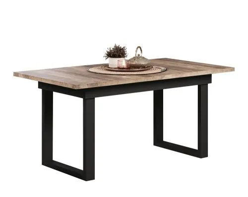 Esstisch Universal | ausziebar | 160 /200) x 90 | Eiche Tabak / Schwarz