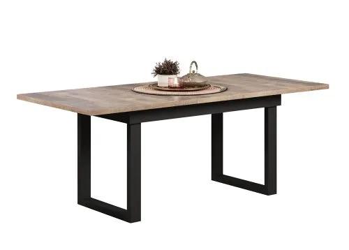 Esstisch Universal | ausziebar | 160 /200) x 90 | Eiche Tabak / Schwarz