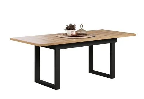 Esstisch Universal | ausziebar | 160 /200) x 90 | Evoke Eiche / Schwarz