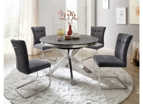 Esstisch Winnipeg | anthrazit | rund | ausziehbar | Ø 120(160) cm