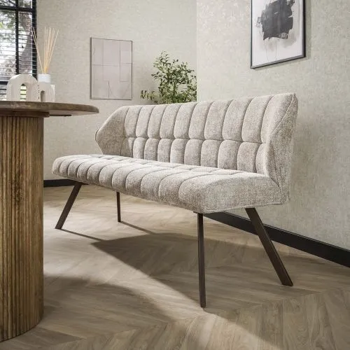 Esszimmerbank Muda | 180cm | Hoven-Stoff / Chenille | sand-braun