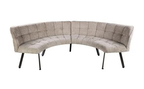 Esszimmerbank Selene 2-teilig 235cm | Halbrund | Hoven Stoff / Chenille | sand-braun
