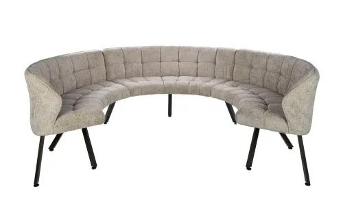 Esszimmerbank Selene 3-teilig 245cm | Rund | Hoven Stoff / Chenille | sand-braun