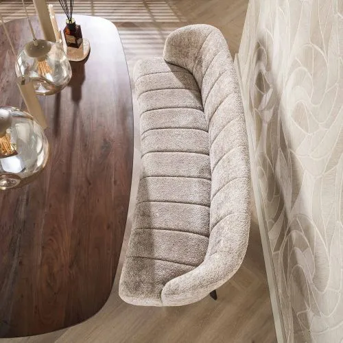 Esszimmerbank Selene | Alura Stoff / Webstoff | sand-braun