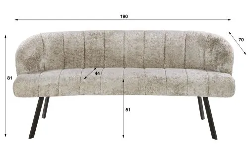 Esszimmerbank Selene | Alura Stoff / Webstoff | sand-braun