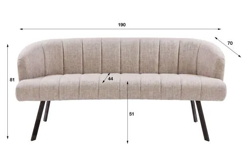 Esszimmerbank Selene | Hoven Stoff / Chenille | sand-braun