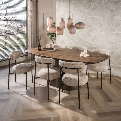 Esszimmertisch Gloria | oval | 180cm | Akazie massiv | braun