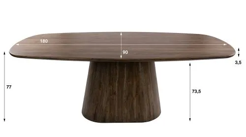 Esszimmertisch Gloria | oval | 180cm | Akazie massiv | braun