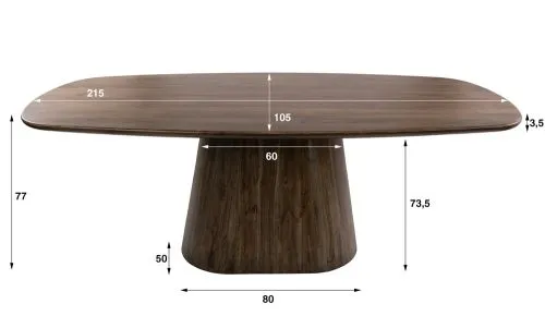 Esszimmertisch Gloria | oval | 215cm | Akazie massiv | braun