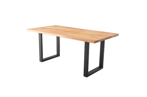 Esszimmertisch Lincoln | Wildeiche massiv | U-Gestell | 180 x 90