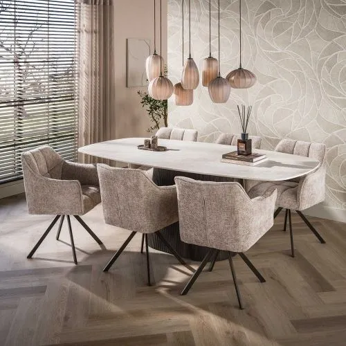 Esszimmertisch Sienna | dänisch oval | 215cm | 3D Keramik | Taj Mahal #1