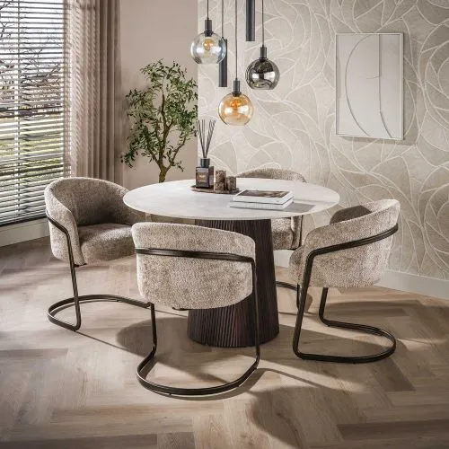 Esszimmertisch Sienna | rund | 3D Keramik | Taj Mahal