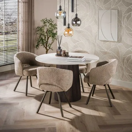 Esszimmertisch Sienna | rund | 3D Keramik | Taj Mahal