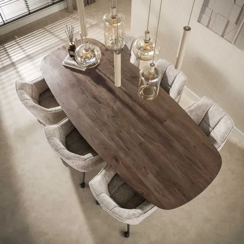 Esszimmertisch Valens | oval | 240 | Akazie massiv | braun
