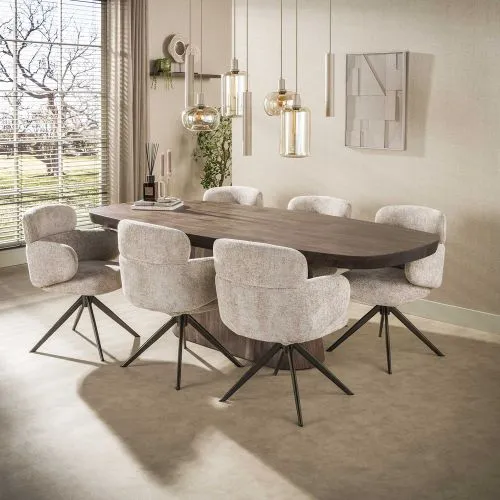 Esszimmertisch Valens | oval | 240 | Akazie massiv | braun