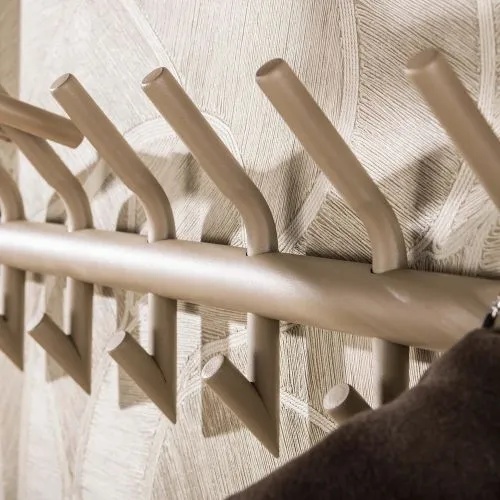 Garderobe Wandgarderobe Stamp | 2x7 Haken | Metall | beige