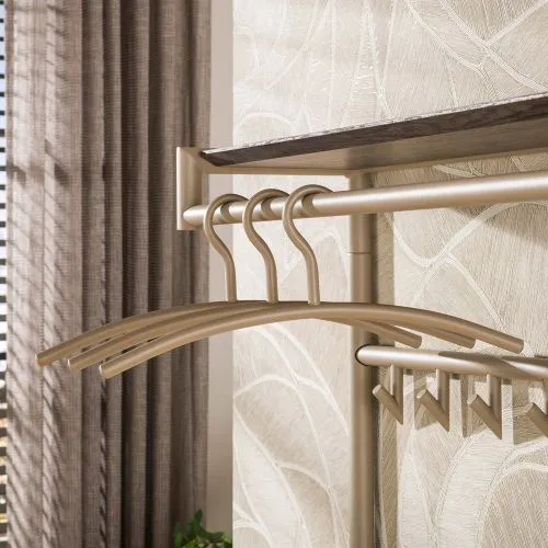 Garderobe Wandgarderobe Stamp | 3x7 Haken | Metall | beige