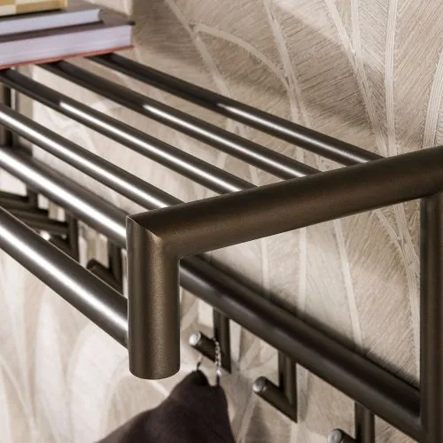 Garderobe Wandgarderobe Torino | mit Hutablage & Kleiderstange | Stahl | drift brown