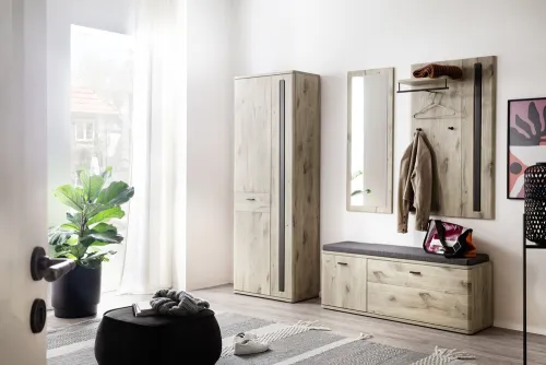 Garderoben Set 2 Colorado | Viking Oak / Graphit schwarz | 4-teilig