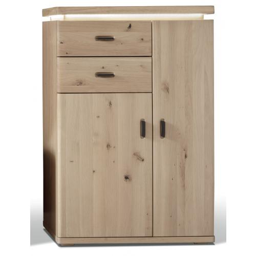 Garderoben Set Barcelona | Balkeneiche Bianco / Eiche Bianco | 5-teilig | inkl. LED Beleuchtung