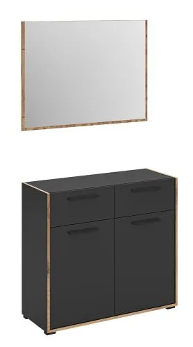 Garderoben-Set Bueno | Basalt grau / Nox Oak | 2-teilig