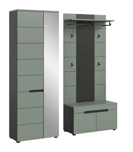 Garderoben-Set Canu 1 | Basalt grau / Smoke Green | 3-teilig ohne