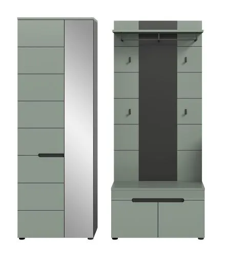 Garderoben-Set Canu 1 | Basalt grau / Smoke Green | 3-teilig ohne