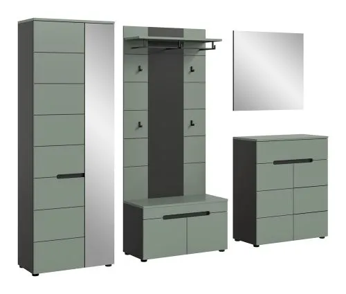 Garderoben-Set Canu 1 | Basalt grau / Smoke Green | 5-teilig ohne