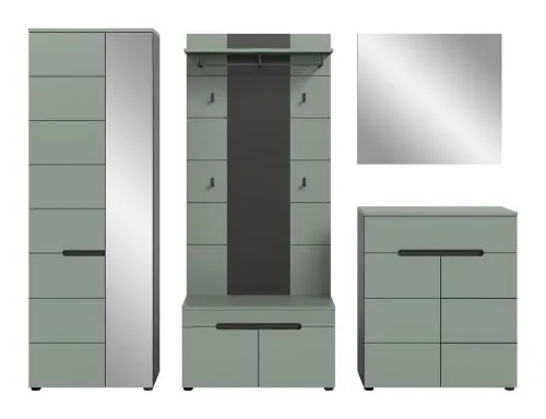Garderoben-Set Canu 1 | Basalt grau / Smoke Green | 5-teilig ohne