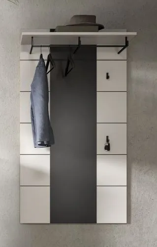 Garderoben-Set Canu 1 | Basalt grau / Weiß | 4-teilig