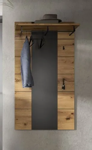 Garderoben-Set Canu 1 | grau / Artisan Eiche | 4-teilig mit Sitzkissen