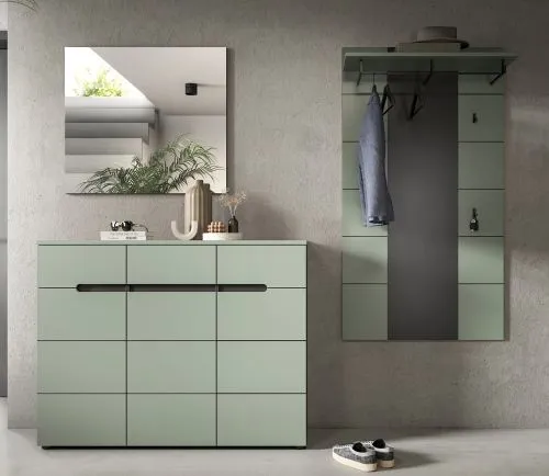 Garderoben-Set Canu 2 | Basalt grau / Smoke Green | 3-teilig