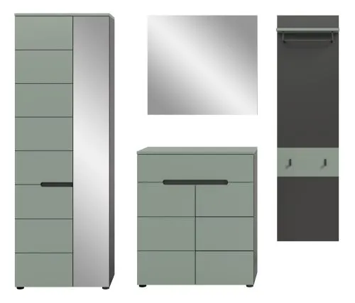 Garderoben-Set Canu 2 | Basalt grau / Smoke Green | 4-teilig