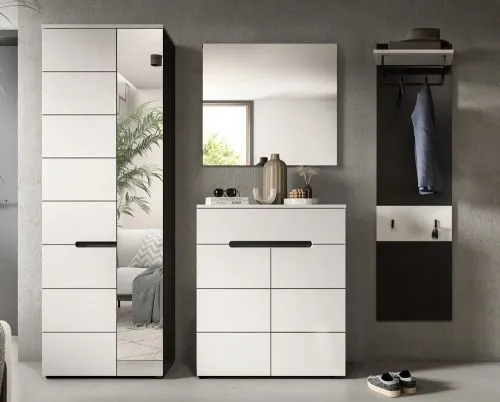 Garderoben-Set Canu 2 | Basalt grau / Weiß | 4-teilig