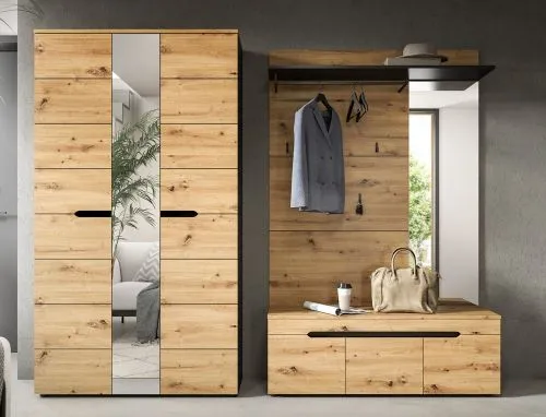 Garderoben-Set Canu 3 | Basalt grau / Artisan Eiche | 3-teilig