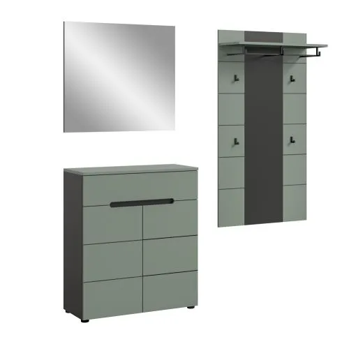 Garderoben-Set Canu 3 | Basalt grau / Smoke Green | 3-teilig