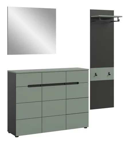 Garderoben-Set Canu 4 | Basalt grau / Smoke Green | 3-teilig