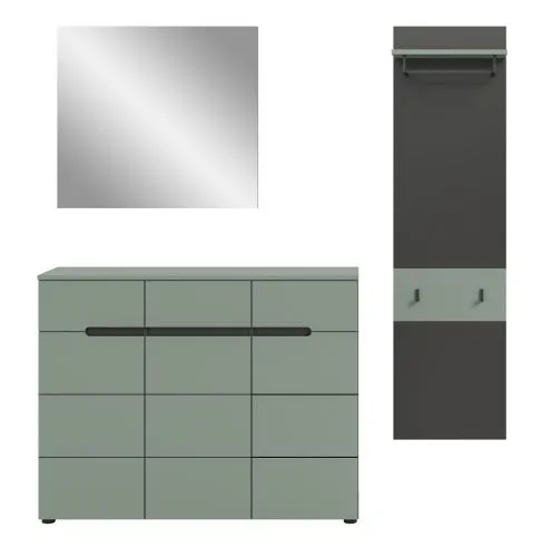 Garderoben-Set Canu 4 | Basalt grau / Smoke Green | 3-teilig